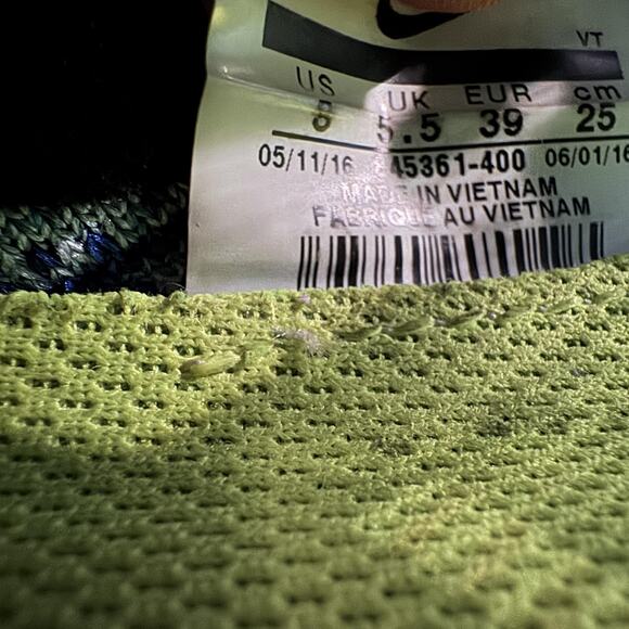 Nike Zoom All Out Flyknit Shoes Womens Size 8 Blue Volt Running Mid 845361-400 - Picture 13 of 13